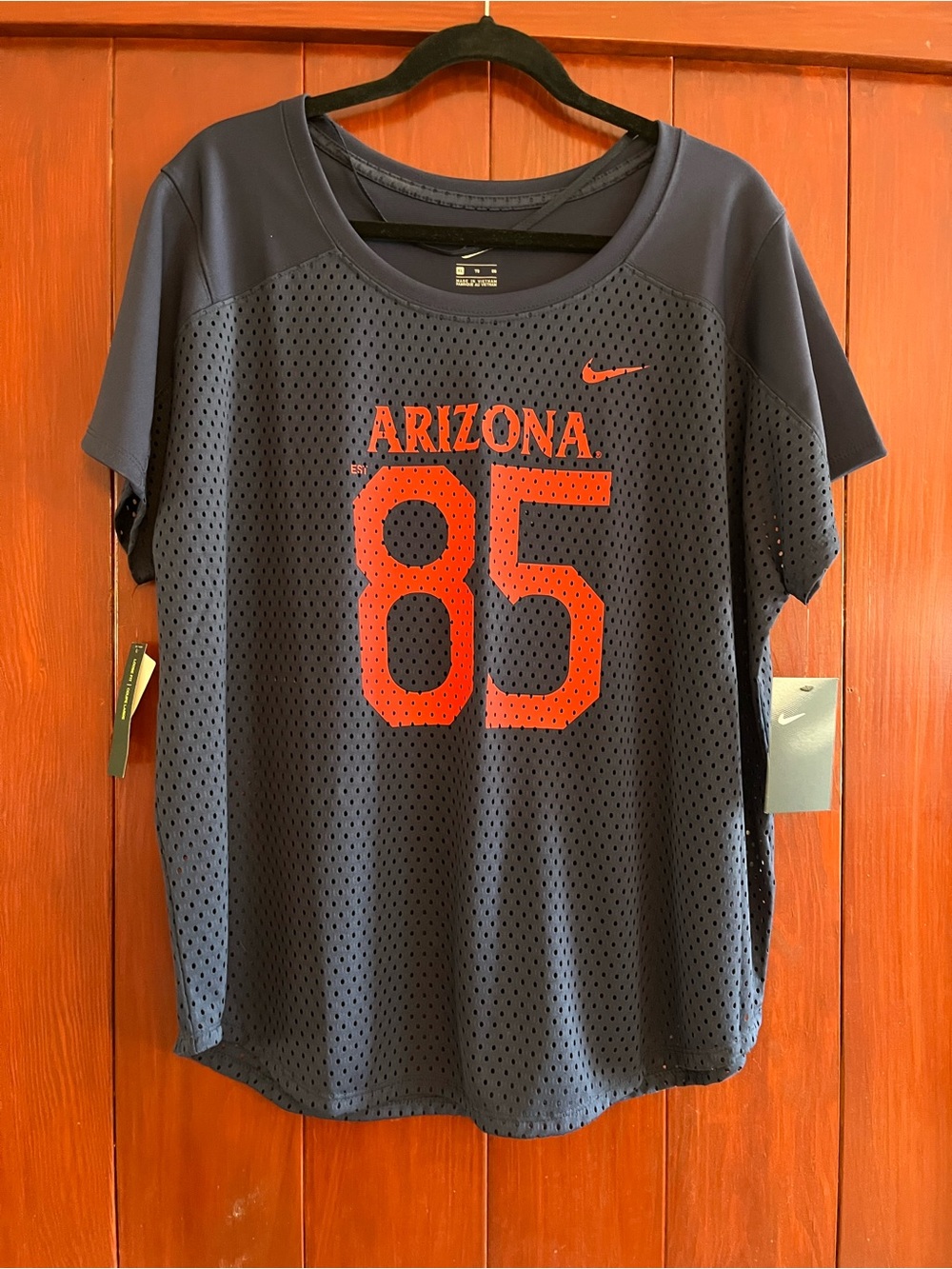 Unisex Navy Performance Mesh Short-Sleeve UofA jersey XL